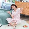 Han Yatong Silk Couple Pajamas Set: Autumn Long Sleeve Cardigan Homewear