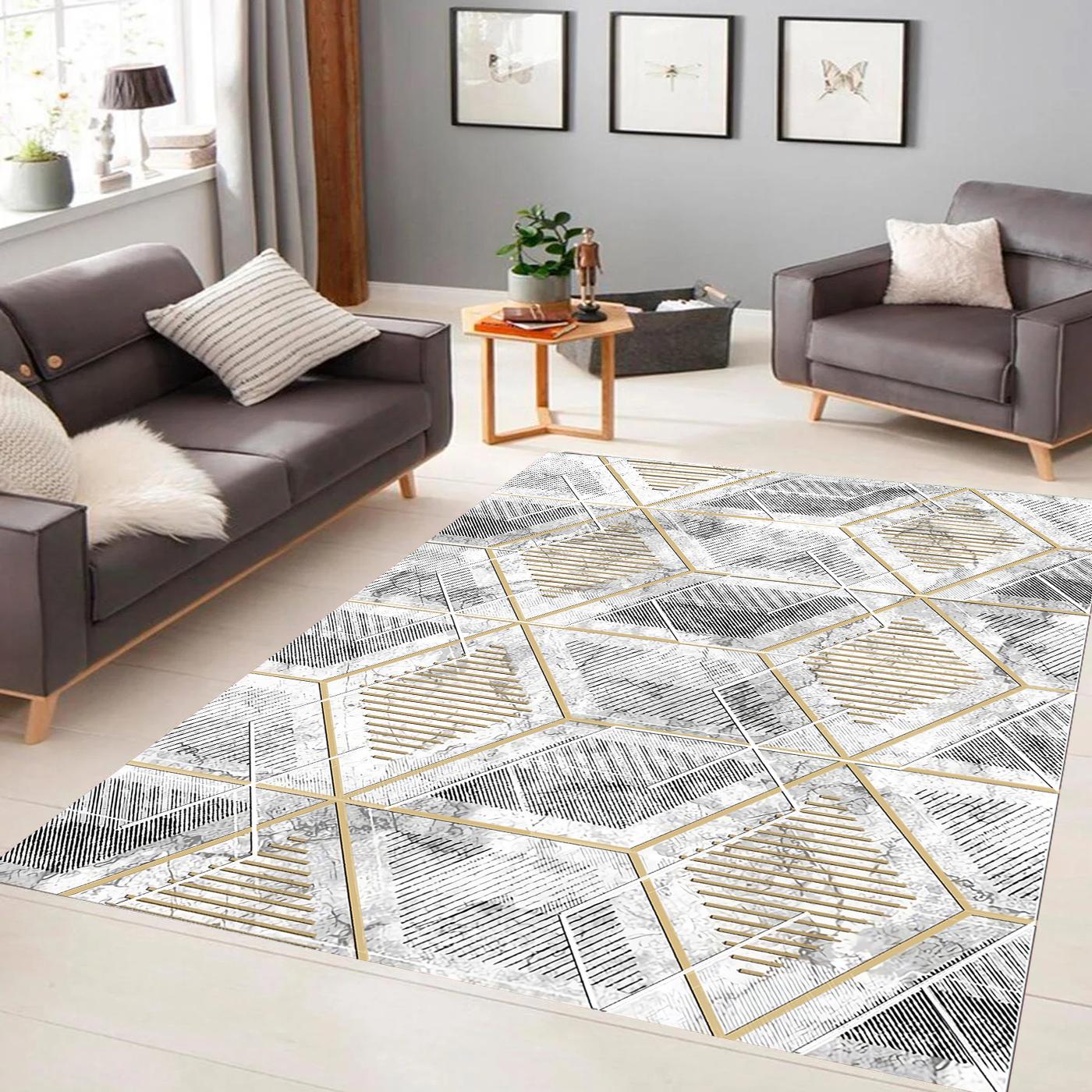 

Rovigo Home Моющийся ковер с принтом RVG0989-FNL239 50x80 бежевый