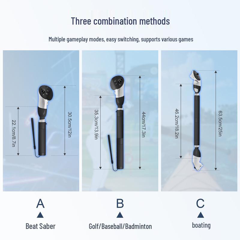 Meta Quest 3S/3 Lightsaber & Baseball Game Handle Extension Accessories