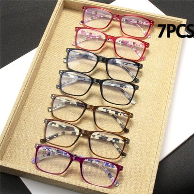 7PCS Reading Glasses Lightweight Anti Eyestrain Fashion Computer Presbyopic Glasses For Women Men