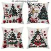 Christmas Magic: 2d Graphic Printing Embossed Pillowcase Santa Claus, Snowman and Reindeer Design New Year Home Decoration