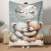 1pc Bear Printing Lightweight Flannel Blanket, Comfortable and Warm Blanket, for Camping Sofa Bed and Couch Office, Gift