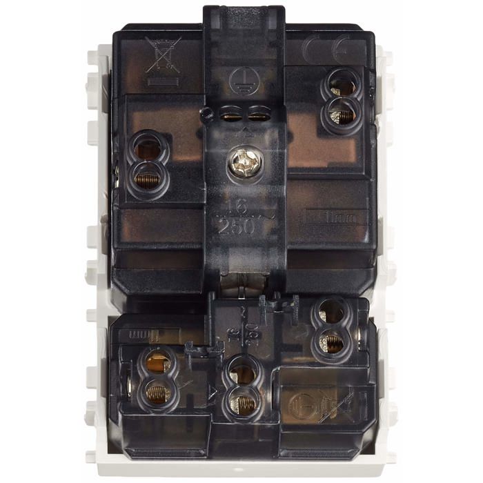 Multiprise 4box - 4B.V14.H21.XL - Side Unika Compatible avec Vimar Plana, 250 V, Blanc