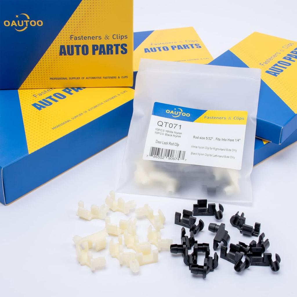 10 Juegos de Clips para Extremo de Varilla de Pestillo de Puerta de 1/4" de Agujero, 5/32" de Diámetro de Varilla, aptos para AMC Chrysler GM Ford
