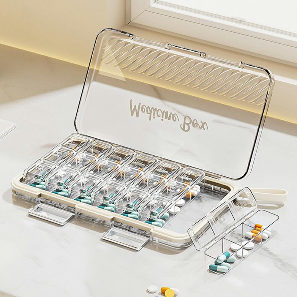 Pill Organizer 7 Day Weekly Medicine Box Portable Pill Container with Lid Multi Compartment for Travel/Home