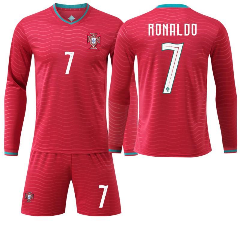 

Long-sleeved Football Uniform No. 7 C Ronaldo Jersey Set 8B Fee Sports Team Portugal World Cup #24