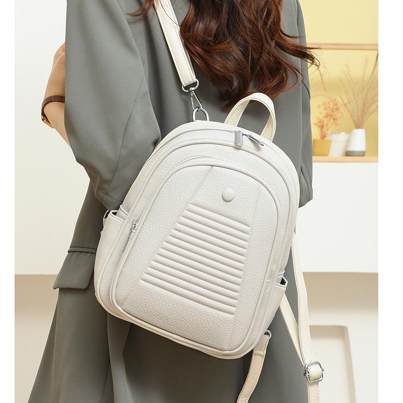 Korean Version Multifunctional Backpack New Texture Women s Bag PU Leather Versatile Fashion Trend Casual Women s Small Backpack Trend