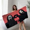 S-SCREAMS Horror Movie Microfiber Printed Beach Towel Mountain Climbing Yoga Beach Swimming Running Absorbent Soft Towel