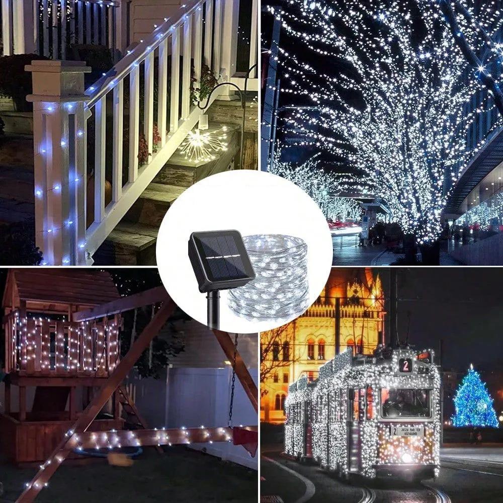 Solar Light String IP65 Waterproof Light String Suitable for Christmas Trees Weddings Holidays Parties Gardens