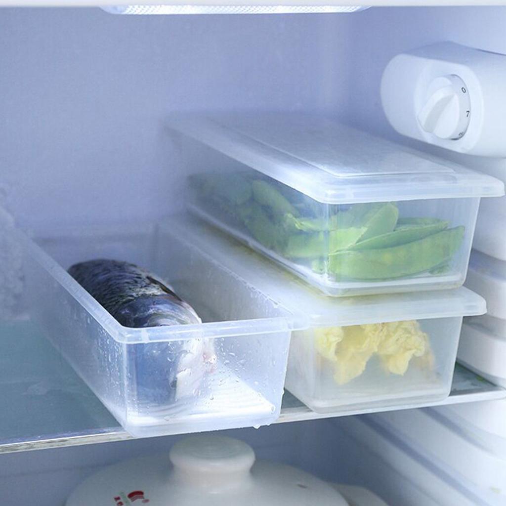 Fridge Food Box Transparent Removable Drain Tray Refrigerator Food Container with Lid for Fruit Vegetable