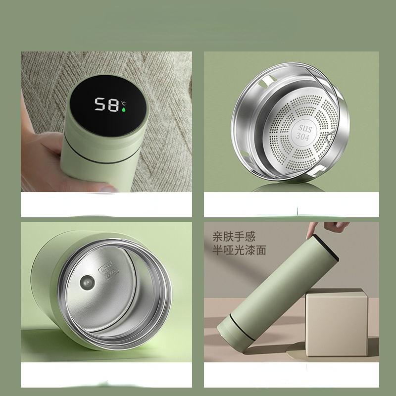 Intelligence Thermos Cup 480ml Vacuum Flasks Portable Stainless Steel Thermos Cup Water Bottle Travel Tea Mug Office Thermos Cup