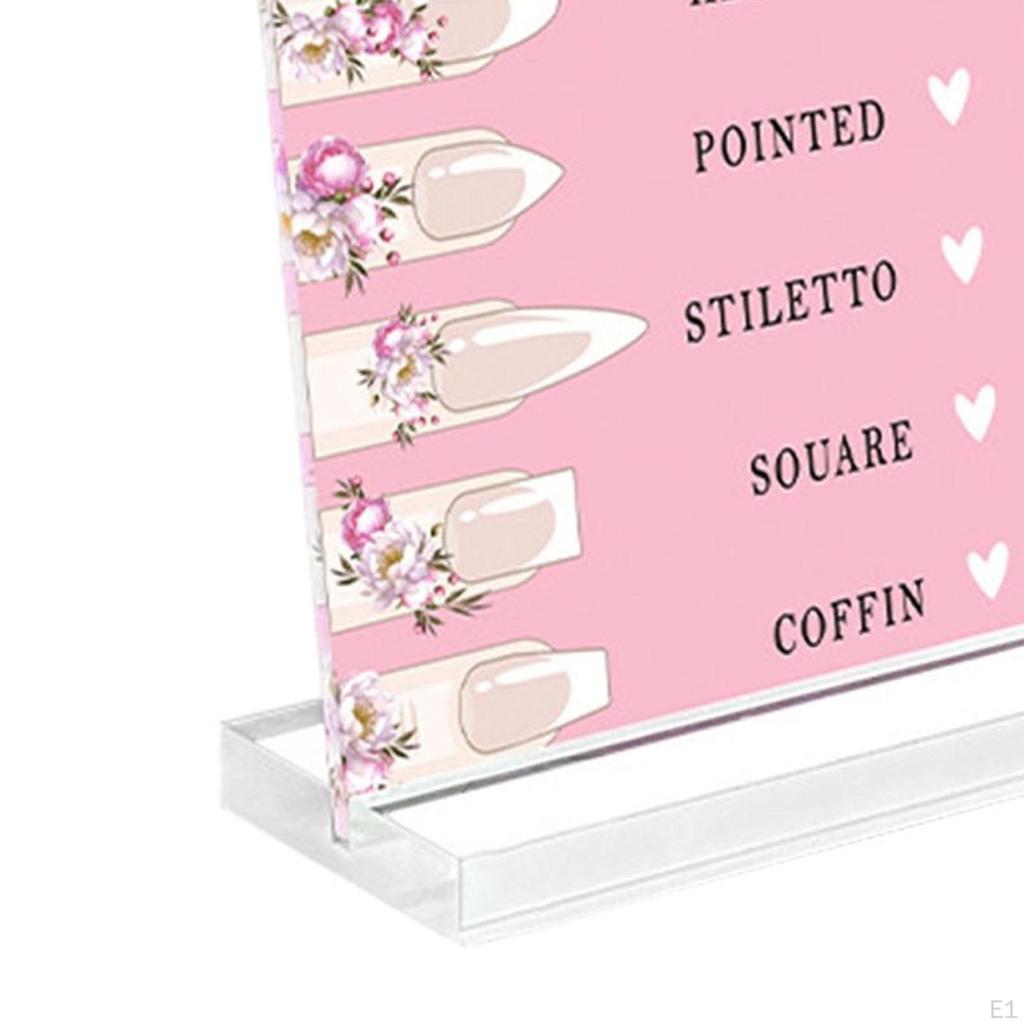 Nail Art Display Board 2mm Acrylic Panel Elegant Standing Versatile Use Cute Photo Props Small with
