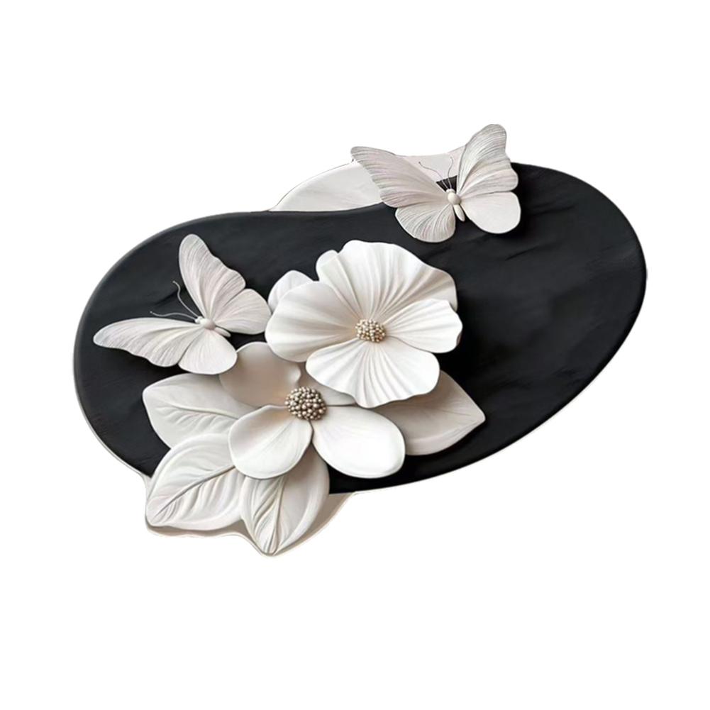 3D Visual Butterfly Flower Diatom Mud Floor Mat For Home Foot Mat, Non Mat Slip Water Door Toil X3Q4