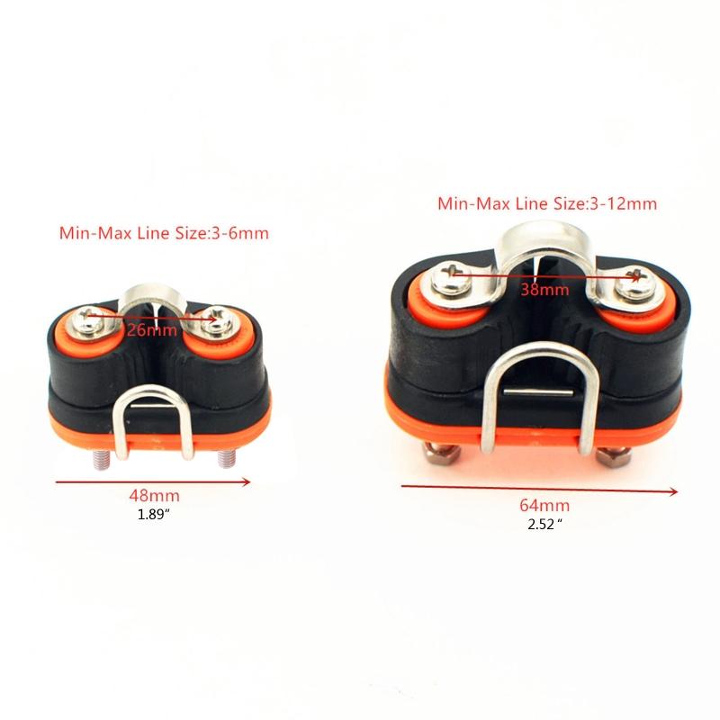 Double Row Kayak Ball Bearing Cam Cleat Pilates Equipment Marine Boat Fast Entry Rope Wire Clamp Fairlead Sailboat Yacht