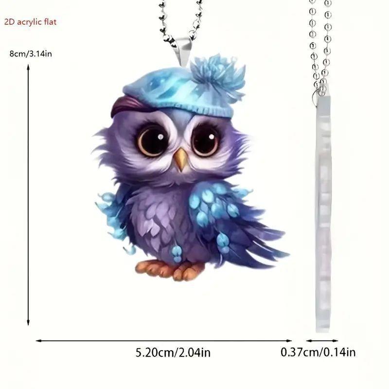 

Owl Whimsical Acrylic Car Pendant For Fun Vehicle Decoration Available In Different Colors 1