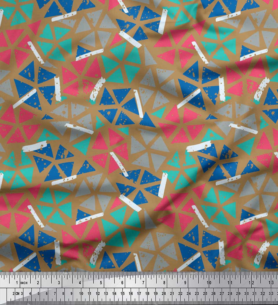 

Soimoi Grey Японська креп-атласна тканина Марокканська мозаїчна тканина з принтом на метр 42 дюйма 42 Inch Wide - Poly Crepe коричневий