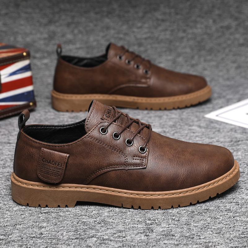 

Весенние рабочие туфли для мальчиков, мужские деловые повседневные кожаные туфли, мужские черные кожаные туфли с дышащей высококачественной толстой подошвой 44