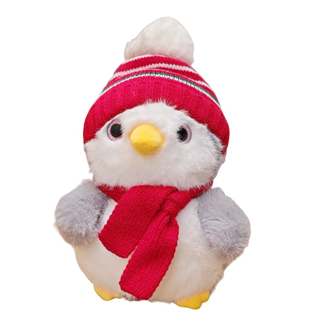 Penguin Scarf Hat Design Animal Playful Toy Couple Plush Toys Room Decoration