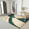 Architectural Geometric Rug In Blue Gray Tones Modern Decorative Carpet To Enhance Living Room Sophistication