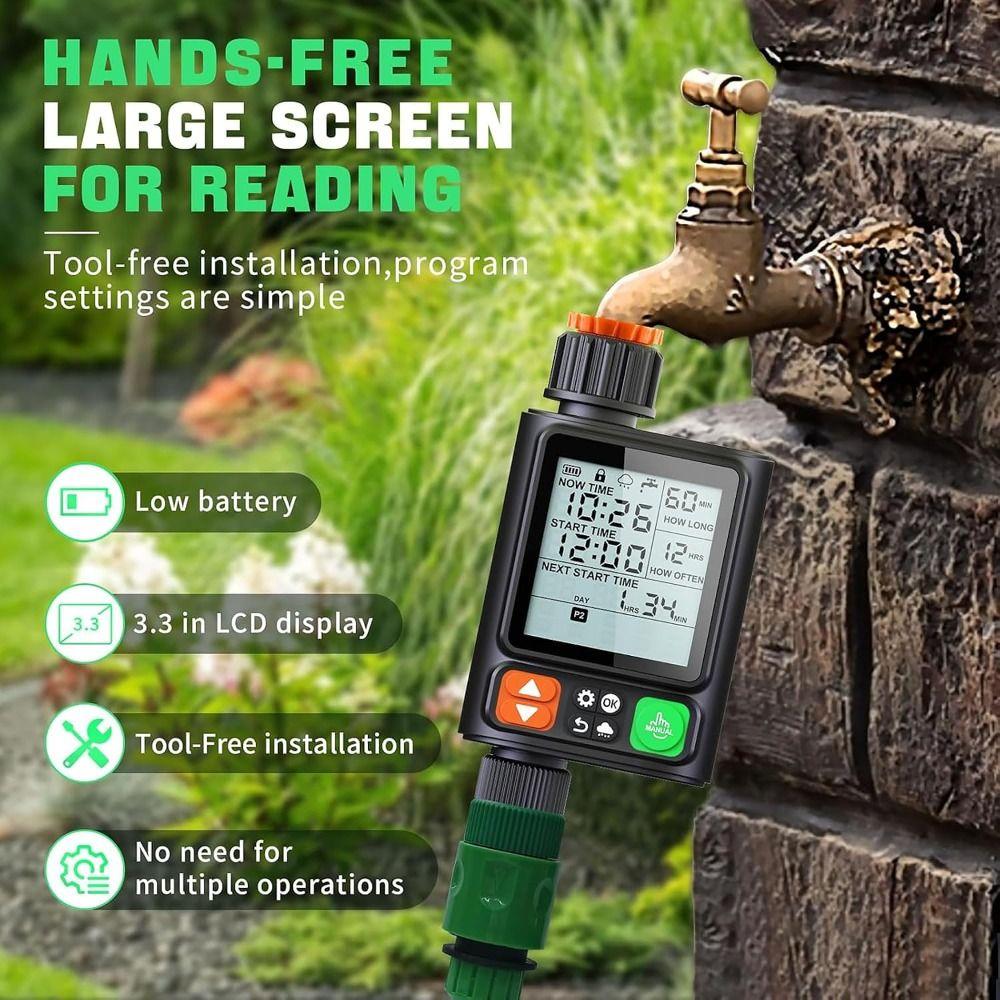 LCD Display Digital Water Flow Meter IPX5 Waterproof Electronic Water Meter  Garden Irrigation