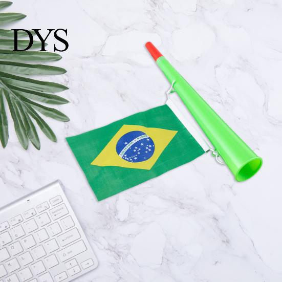 Sports Themed Party Horn Stadium with Flag Loud Sound Plastic Cheering Trumpet Noise Maker Long Reusable Air Sporting Events Football Game Graduation