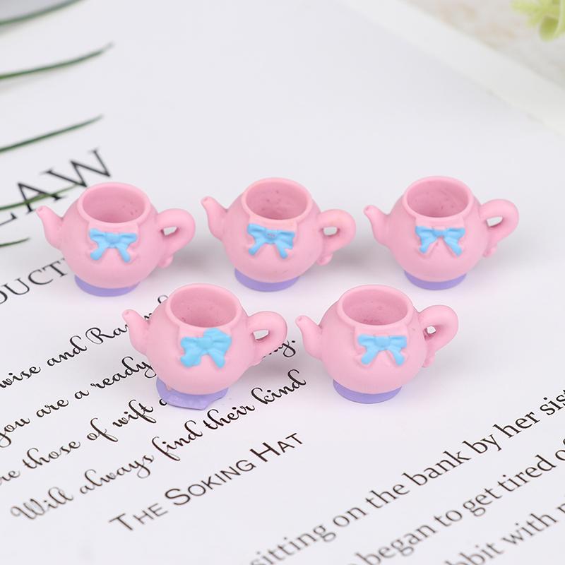 1/12 Miniature Dollhouse Dinnerware Teapot Kettle Simulation Furniture Tea Pot Kitchen Tableware for Doll House Furniture Toys
