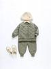 F-Shaped Kids' Winter Cotton Jacket Set with Zipper