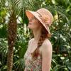 Flowers Decoration Beach Hat Foldable Design Bucket Hat Casual Straw Hat  Sun Protection