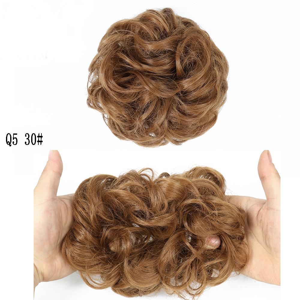 LISI HAIR Synthetic Curly Scrunchie Chignon with Elastic Rubber Band Messy Bun Ponytails Extension for Women