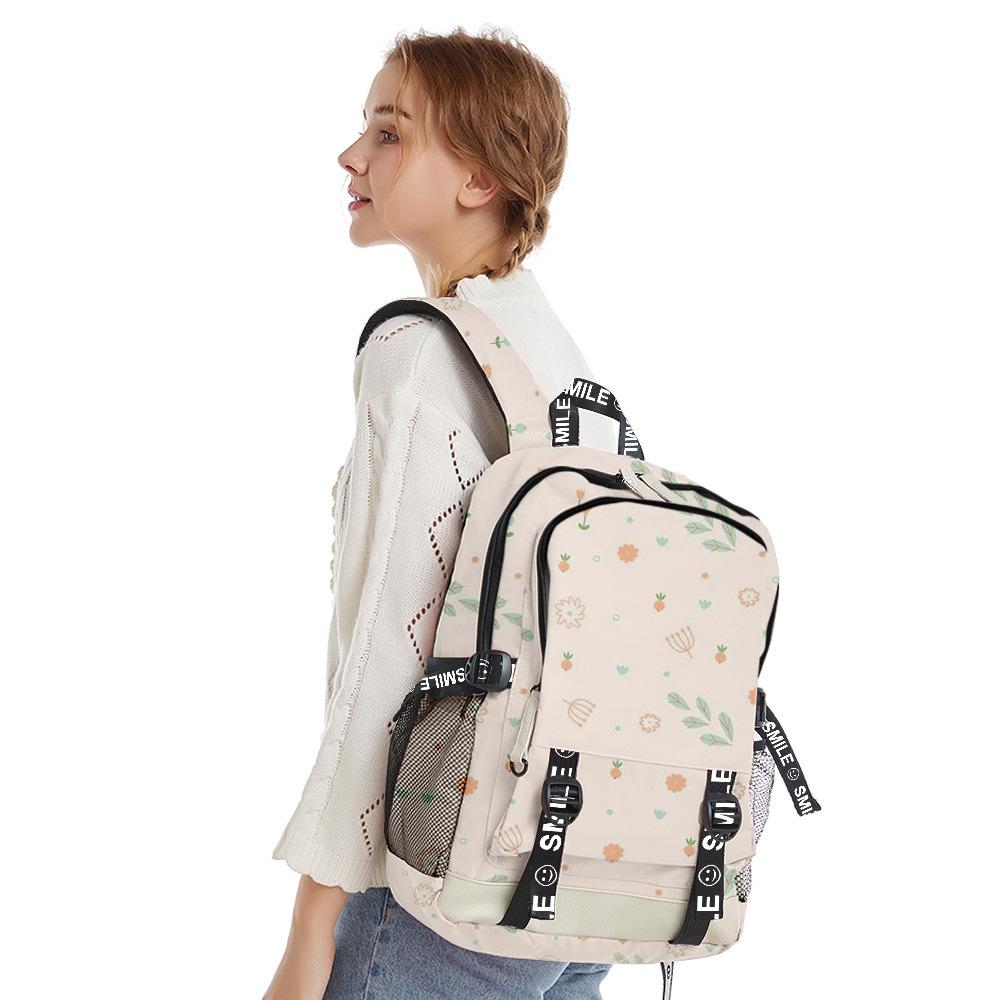 Classic Peculiar Beautiful Flowers Student School Bags Unisex 3D Print Oxford Waterproof Notebook Multifunction Travel Backpacks