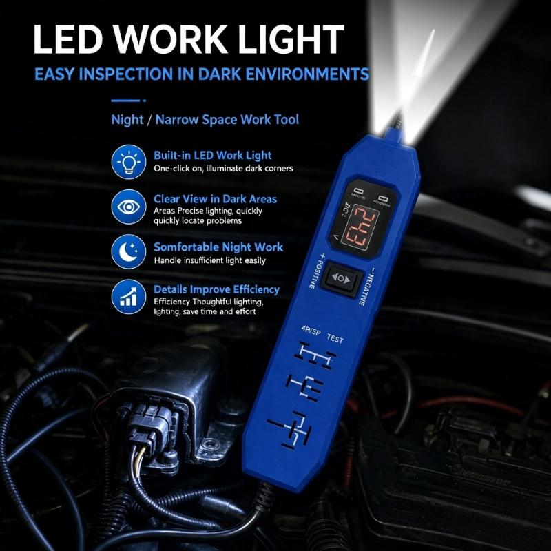 4 Pin 5 Pin Power Circuit Probe Tester with Digital Display for Vehicle Pin Testing, Wiring Service Work and Daily Checks Use