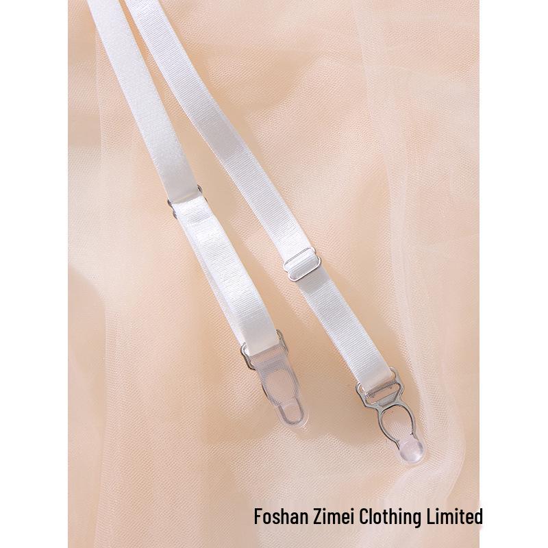 Elegant Embroidered Lingerie Set: Sheer Stockings, Non-Slip Garter Belt & T-Back