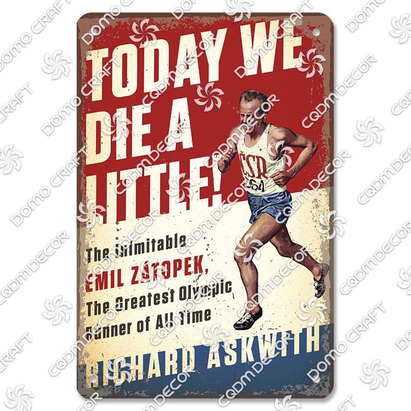 Run Race Poster Metal Plate Runner Run With Your Heart Running Shoes Metal Tin Signs Retro Wall Decor Club Gym Living Room Home