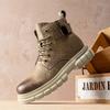 Fashion Fashion Motorcycle Ankle Boots for Men Non-Slip Lace-Up Botas Hot Sale Male High Top Shoes Motorcycle Boots Comfy Walking Shoes