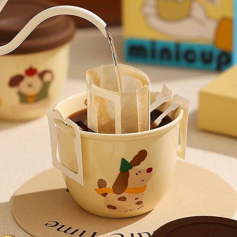 250ML Ceramic Coffee Mug Vacuum Flask Silicone Lid Direct Drinking Mouth Cute Cartoon Animals High-quality Outdoor Cup Gifts