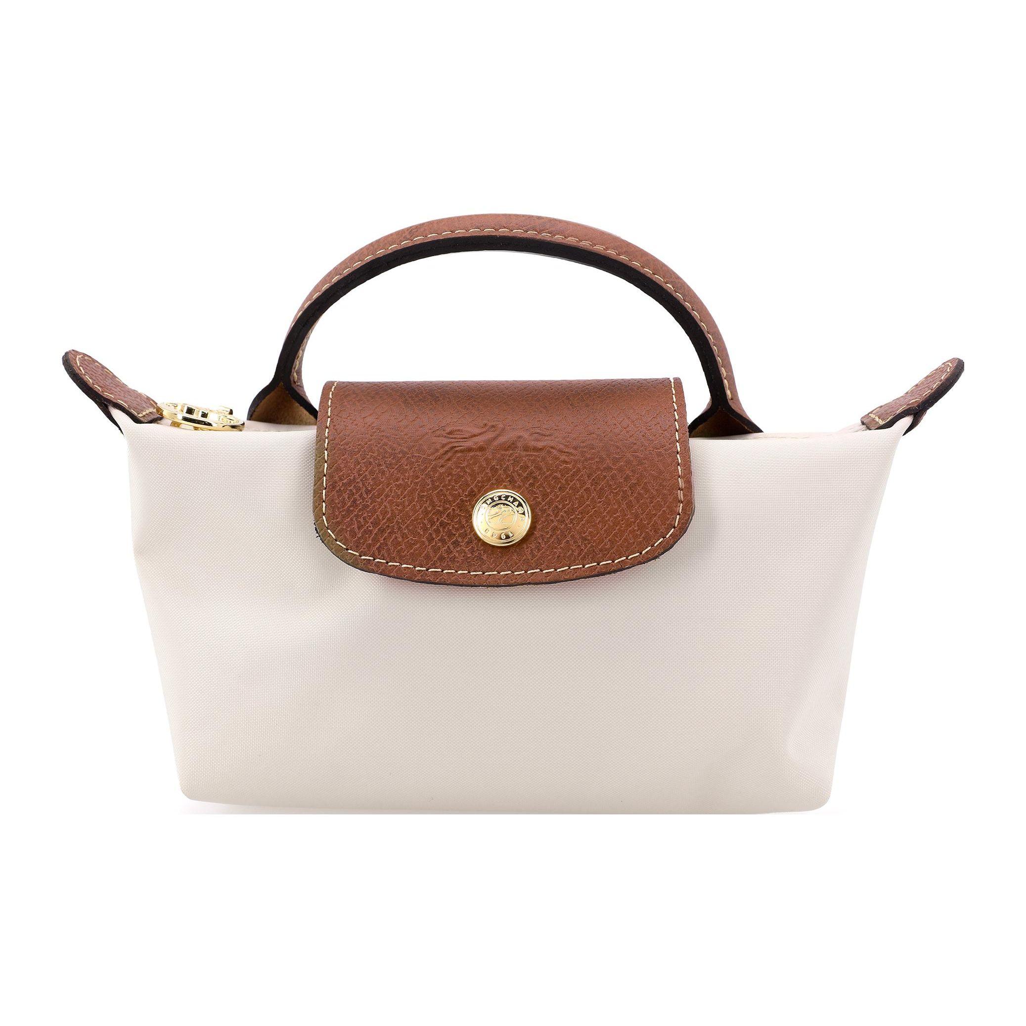 

Longchamp Le Pliage 17 Snap Button Zipper Closure Short Handle Bag With Leather Trim Women handbags Beige 34175089p71 Basic Set (Bag)