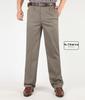 Men’s High Waist Cotton Pleated Loose-Fit Pants for Spring & Autumn