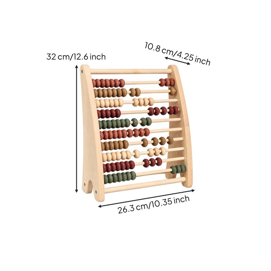 Freestanding Abacus with Wooden Beads Smooth Edges Sturdy RekenrekStyle Counting Tool