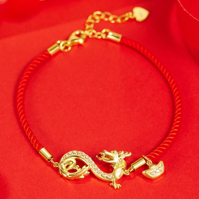 Year of the Dragon Original Natal Year Red Rope Bracelet 925 + Girls Year of the Dragon Jewelry High-end Jewelry 925 silver