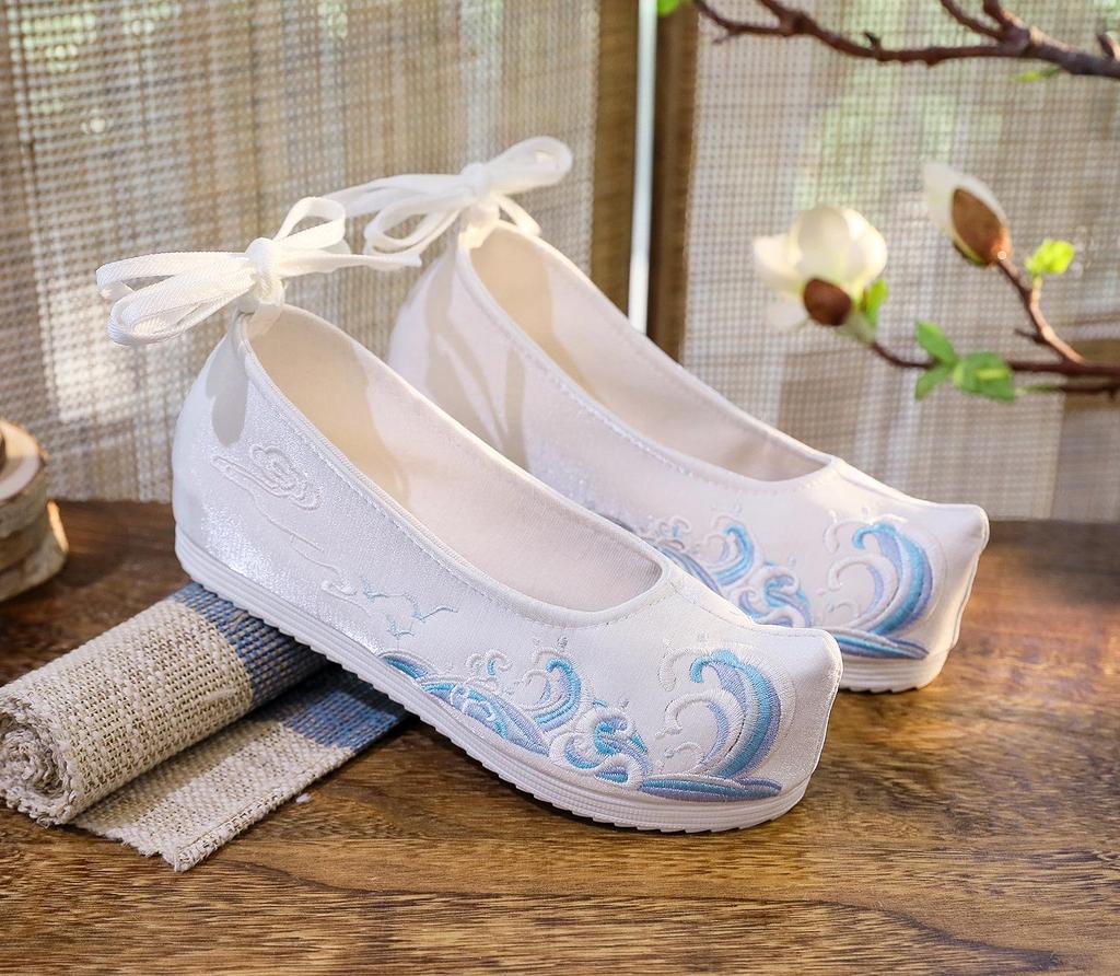 Elegante chinesische Stil Stickerei Schleifenschuhe - Inspiriert von antiken Kostümen, Damen Bühnen- und Film-Schuhwerk