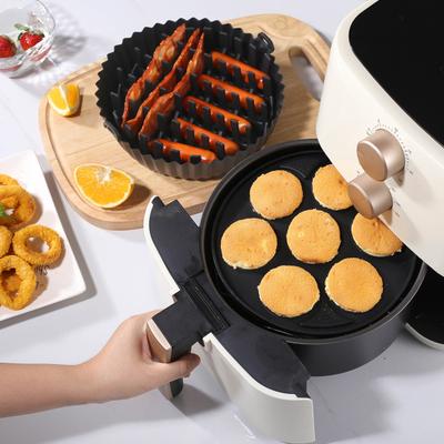 Air Fryer Liner Silikon Bakplåtsset Bacon Hot Dogställ 7 Håligheter Kakform Diskmaskinssäker Matlagningssats för Matlagningsentusiaster