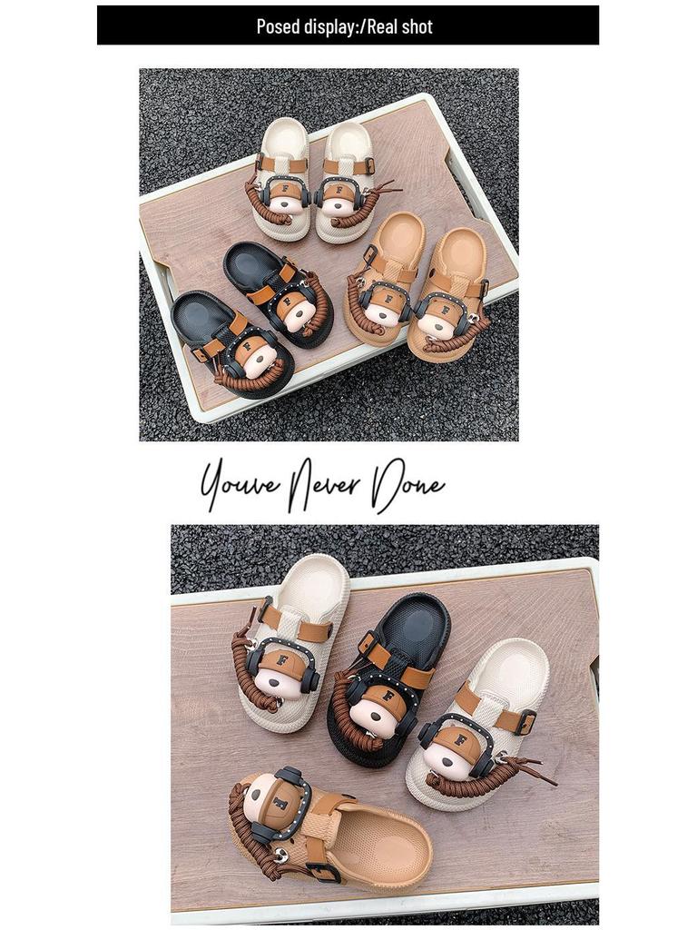 Children's 3D Dog Headphone Birkenstock Clogs: Creative, Closed-Toe, Super Soft, Thick-Soled Sandals for Boys and Girls