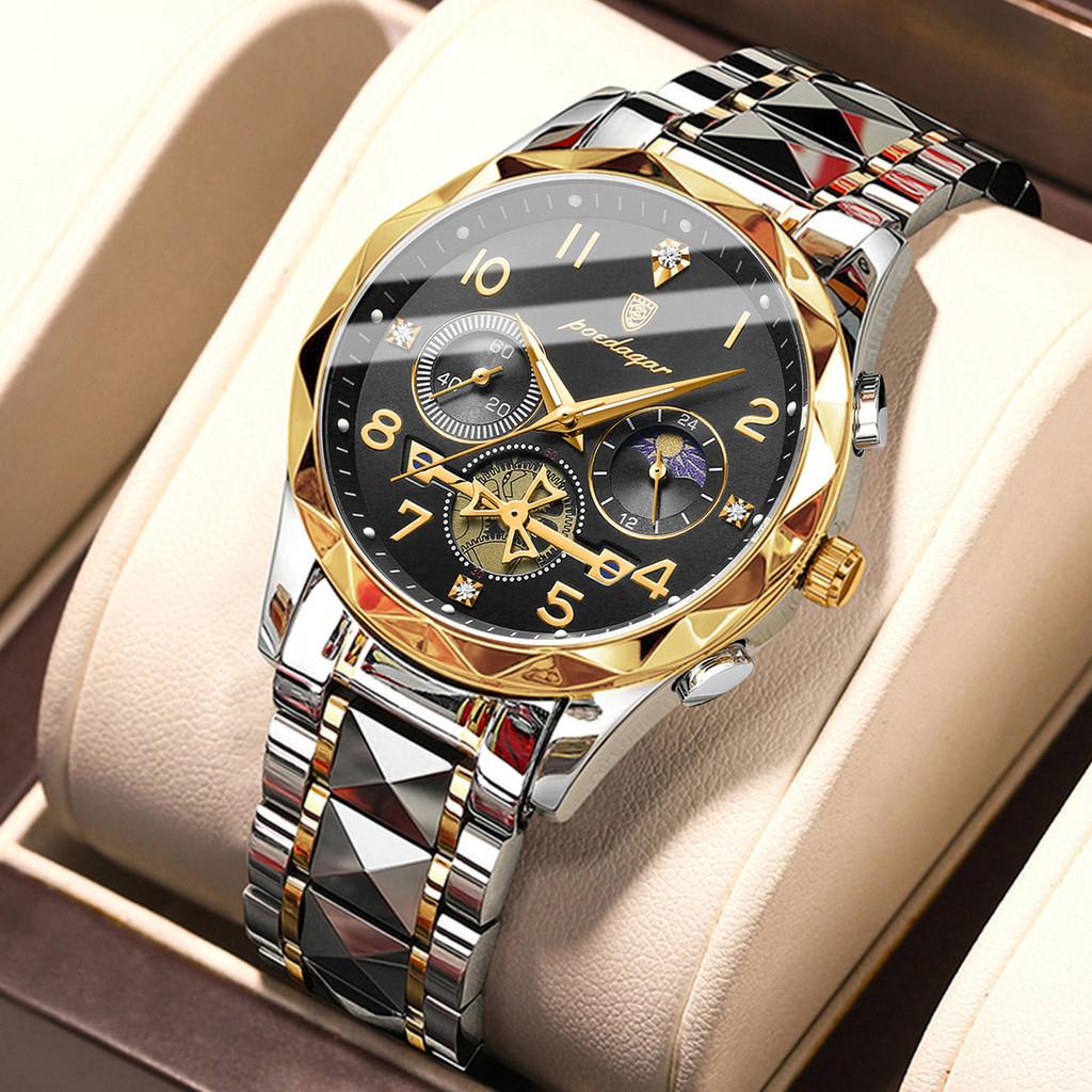 Swiss P972 Quartz Mens Watch With Luminous Dial Waterproof For Casual Wear