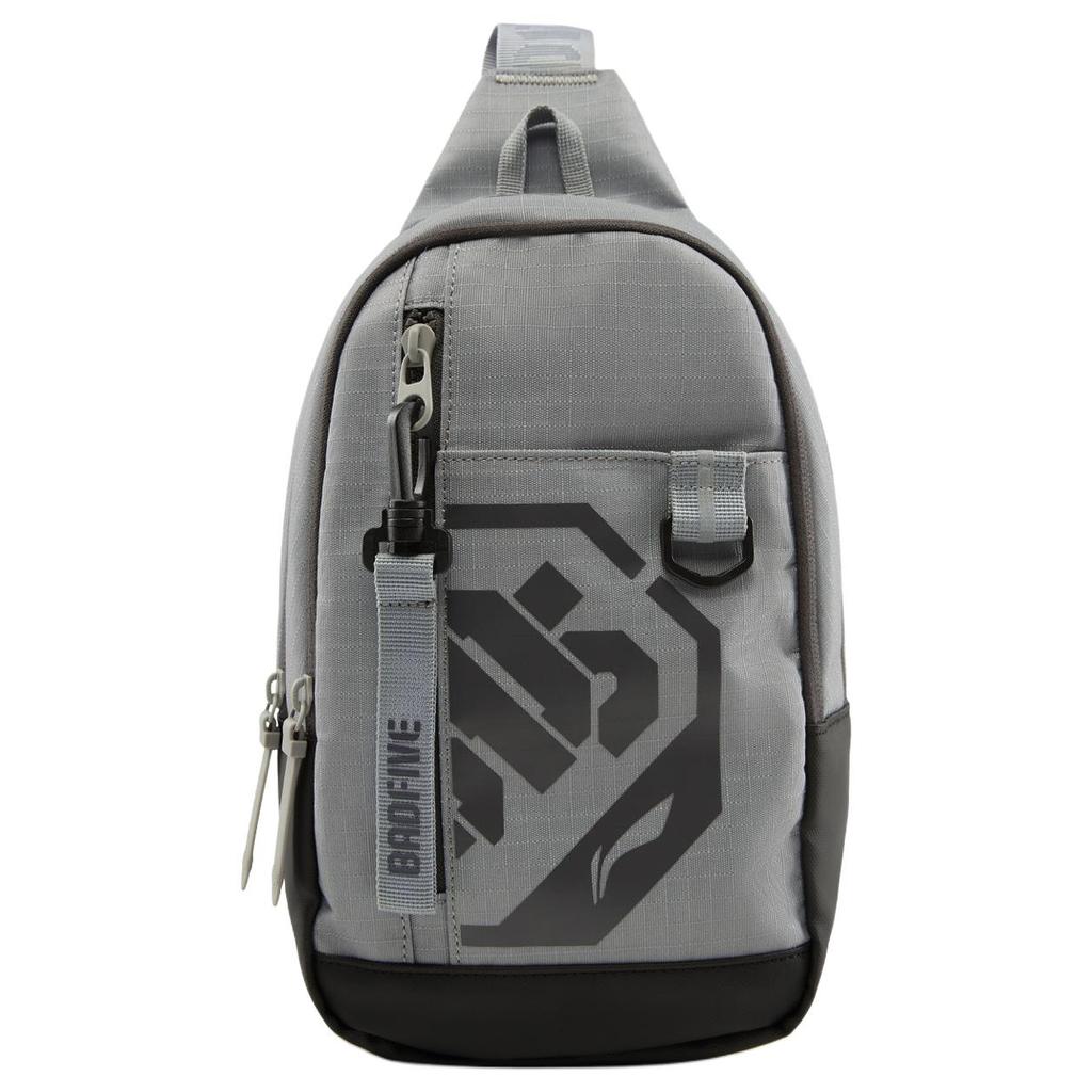New LiNing BadFive Polyester One Shoulder Crossbody Bag, Sling Bag Regular Unisex Ultimate Gray ABDV207-2