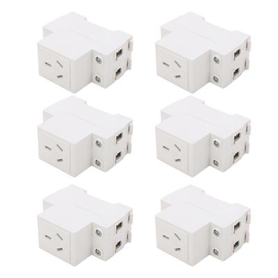 6PCS Guide Rail Modulaire pour Prise de Courant Prise de Courant 3 Trous 250V Prise de Courant Industrielle pour Appareil Électrique