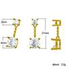 Huitan Metal Zinc Alloy Color/Gold Color Dangle Earrings for Women Chain with Cubic Zirconia Charms Hip Hop Stylish Girls Zircon
