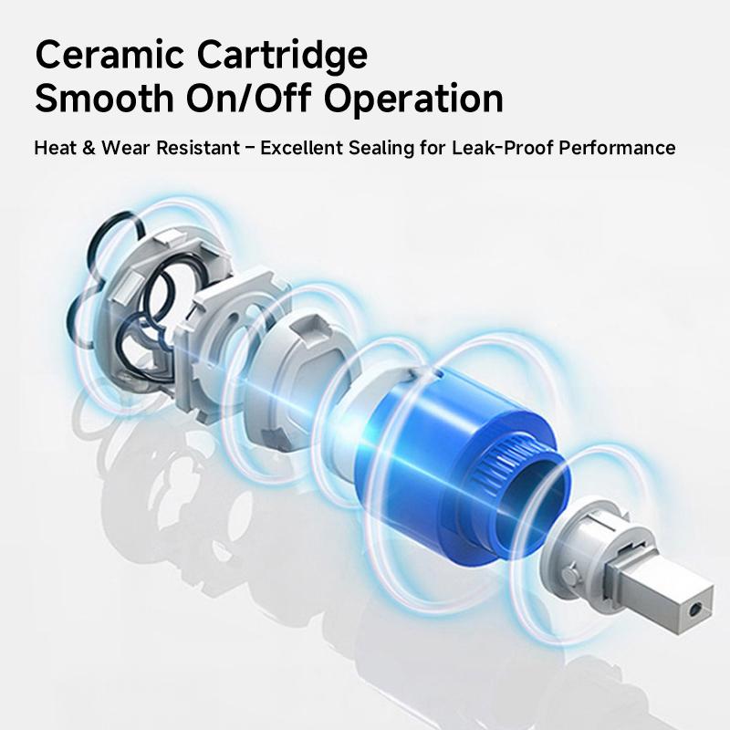 High Quality Stainless Steel Bathroom Faucet Wall Mounted Faucet Hot and Cold Tap With Accessorie Extended Handle