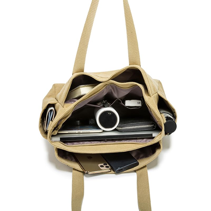 Geantă Tote Mare Multifuncțională Pânză Ușoară Mare pentru Femei și de Umăr Crossbody Pânză Tote Umăr Școală [Yocipa] Geantă, Geantă, Poșetă, Capacitate,