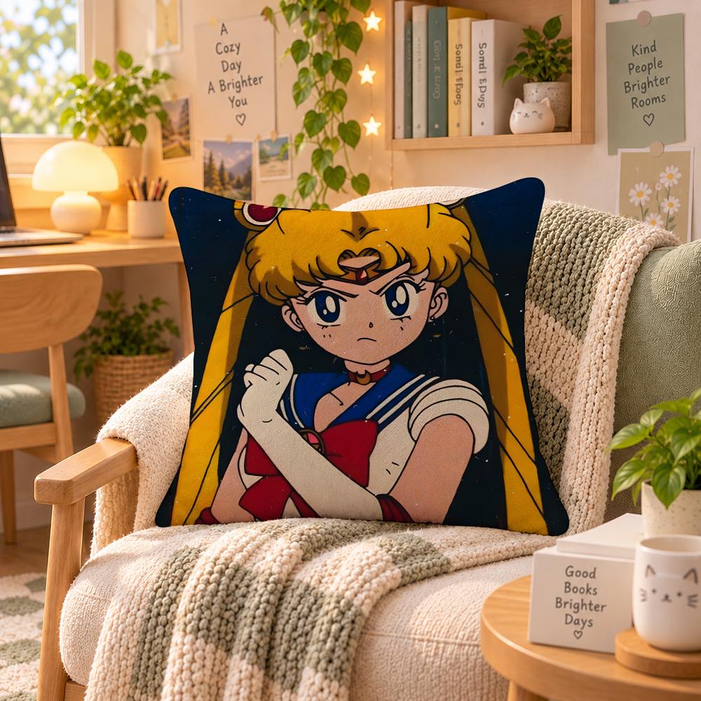 Anime Sailor Moon Magical Cushion Cover Personalized Soft Plush Pillow Living Room Home Sofa Bedroom Office Car Cushion