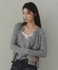 The Green Lab Lace Detail Top Cardigan Set [Melange Grey]